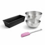 Voir la diapositive 1 : ZENKER Set de 4 ustensiles de pâtisserie moule à gâteaux 2 bols et spatule pâtisserie Collection Zenker pure