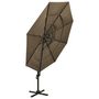 Voir la diapositive 3 : VIDAXL Parasol de jardin a 4 niveaux avec mat en aluminium taupe 3x3 m