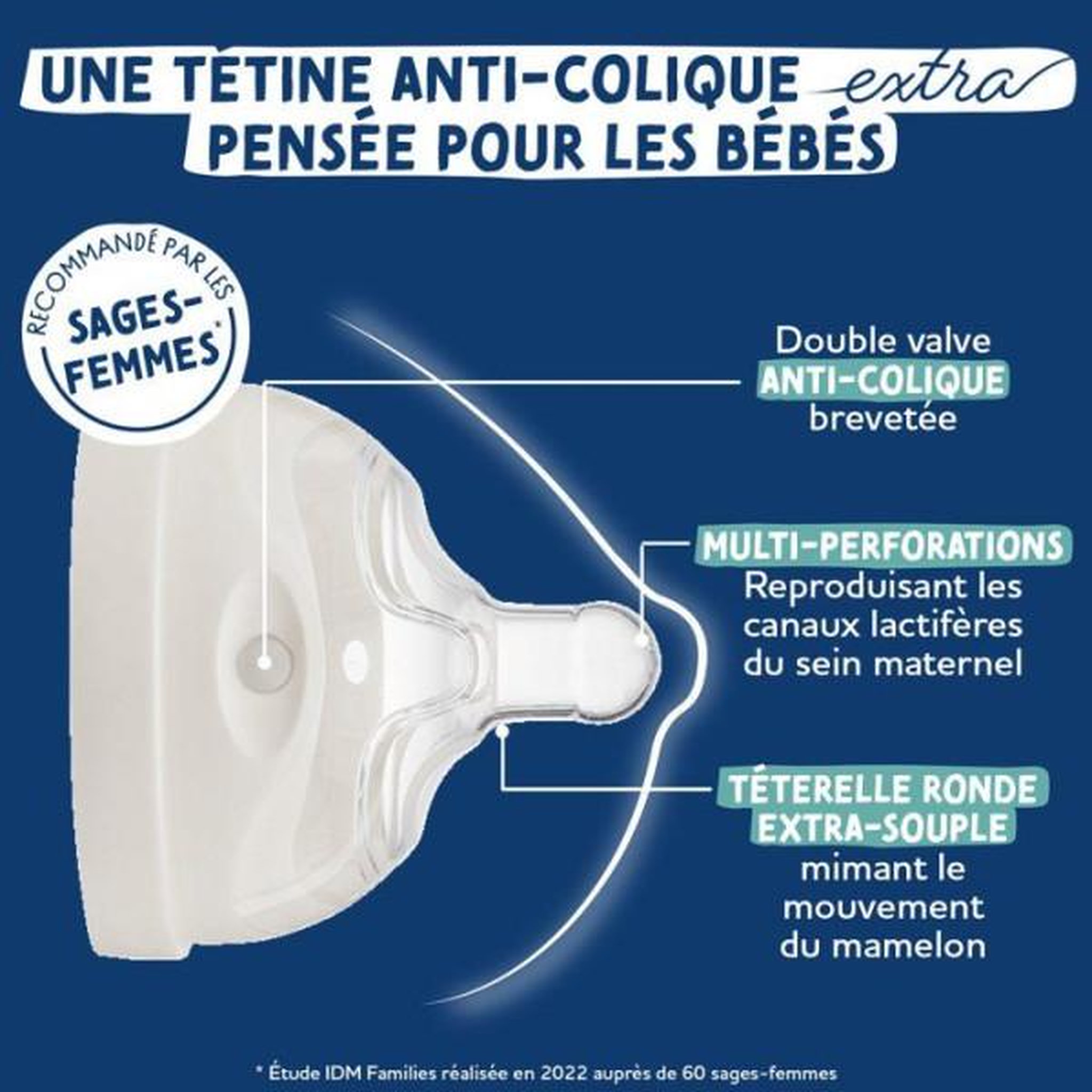 Voir la diapositive 2 : DODIE Biberon anti-colique - DODIE - 330 ml - Tétine multi-perforée biomimétisme - +6 mois - Débit 3 - Rose