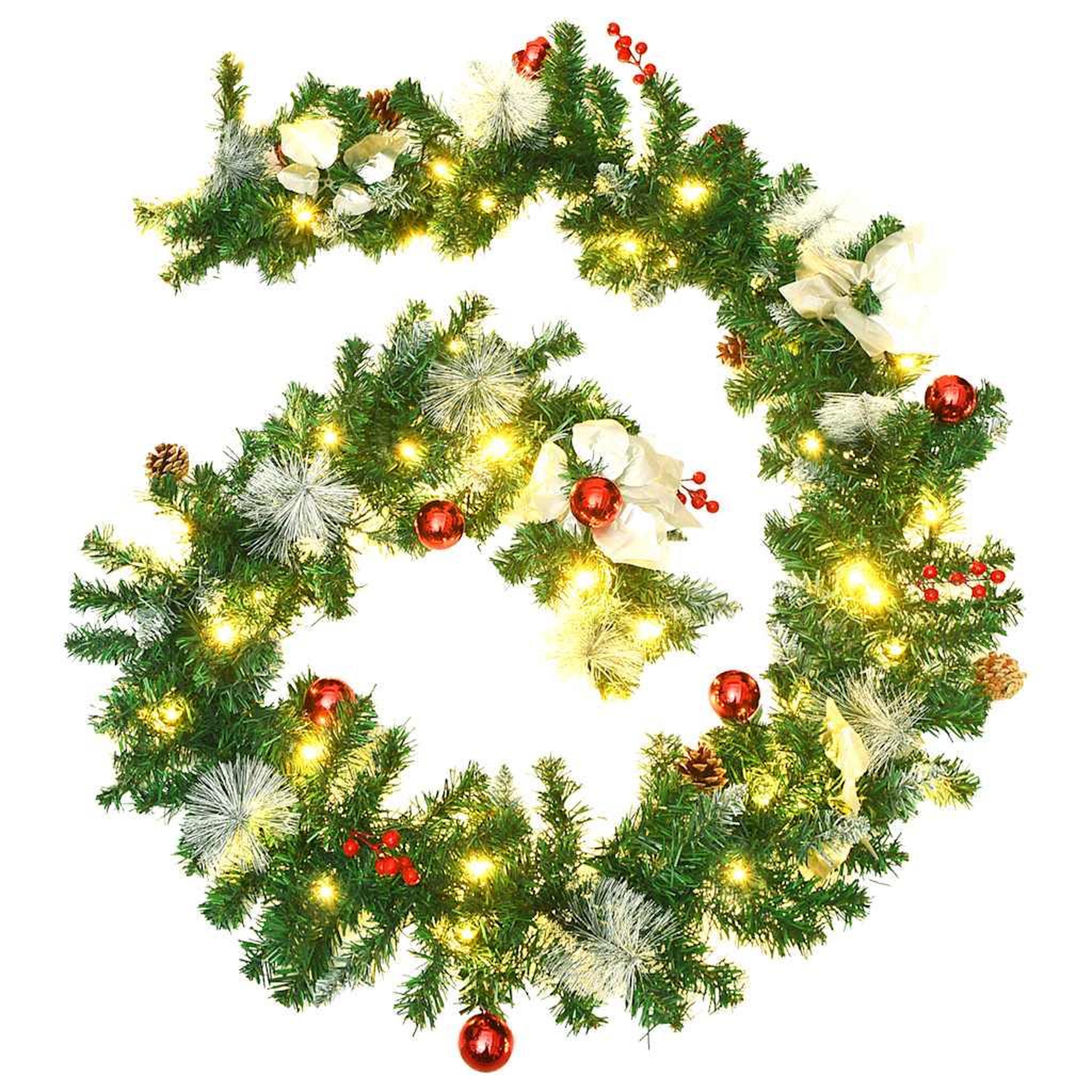 Voir la diapositive 2 : VIDAXL Guirlande de Noël avec lumieres LED Vert 2,7 m PVC