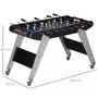 HOMCOM Baby-foot table de Babyfoot avec roulettes dim. 114,5L x 87l x 68,5H cm 2 balles fournies MDF noir et gris