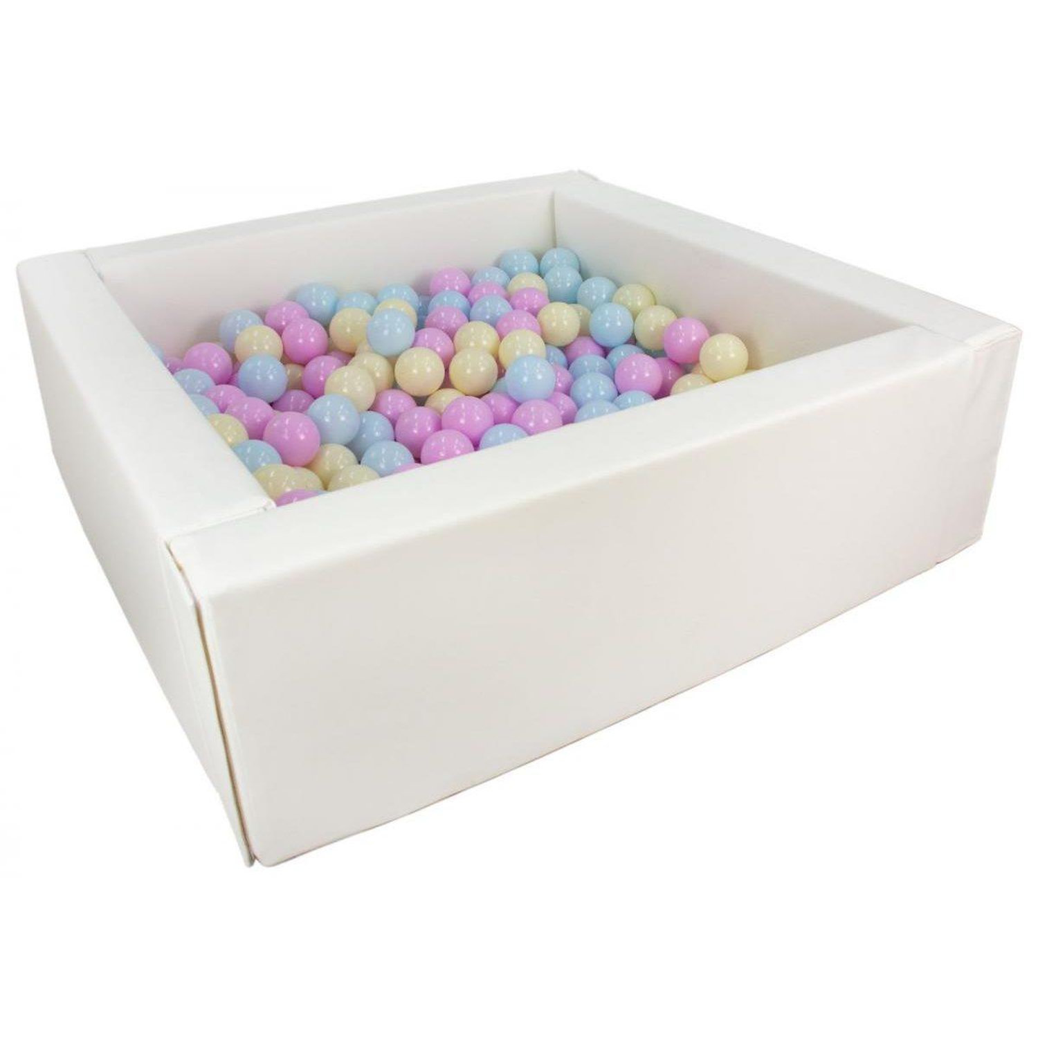 Piscine À Balles Carrée Velinda 300 Balles Jaune Pastel Plastique - vue 2