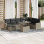 Voir la diapositive 1 : VIDAXL Salon de jardin 9 pcs avec coussins gris clair resine tressee