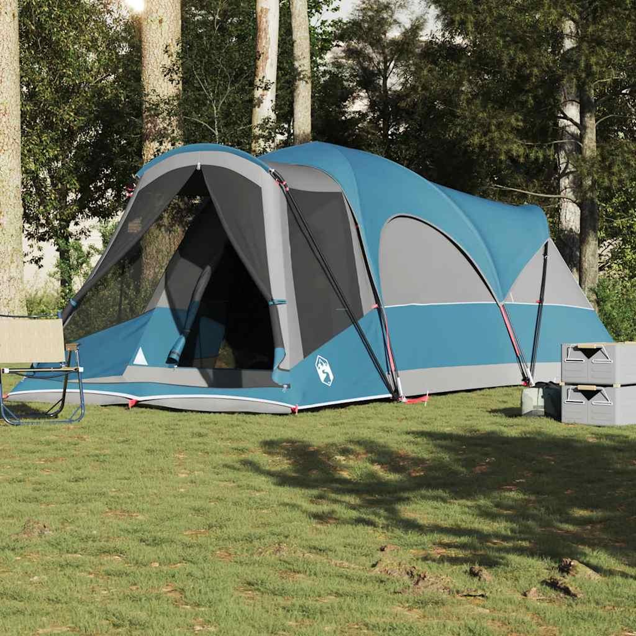 Voir la diapositive 4 : VIDAXL Tente familiale tunnel 8 personnes bleu impermeable