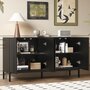 Voir la diapositive 2 : MERAX Buffet 4 porte(s) 0 tiroir(s) - 145 cm noir mdf