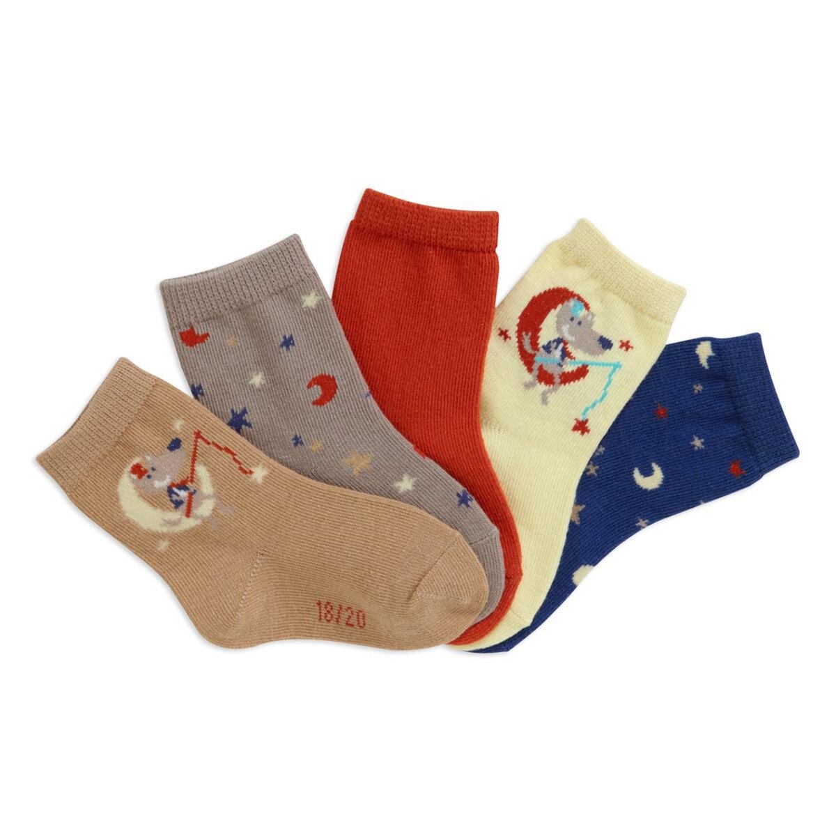 IN EXTENSO Lot de 5 paires de chaussettes bébé 
