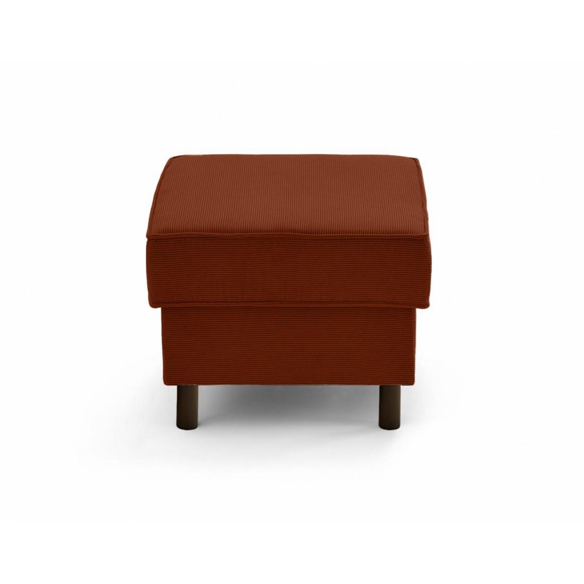 LISA DESIGN Jake - pouf en velours côtelé - pieds bois foncé