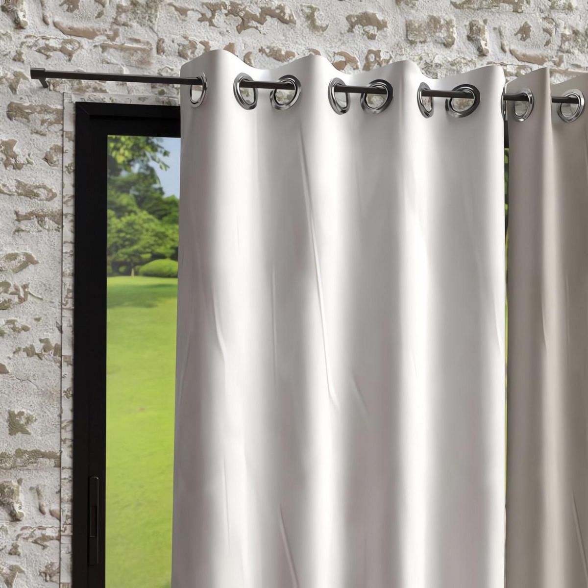 SOLEIL D'OCRE Rideau à oeillets en microfibre lavée BOHEME, par Soleil d'Ocre