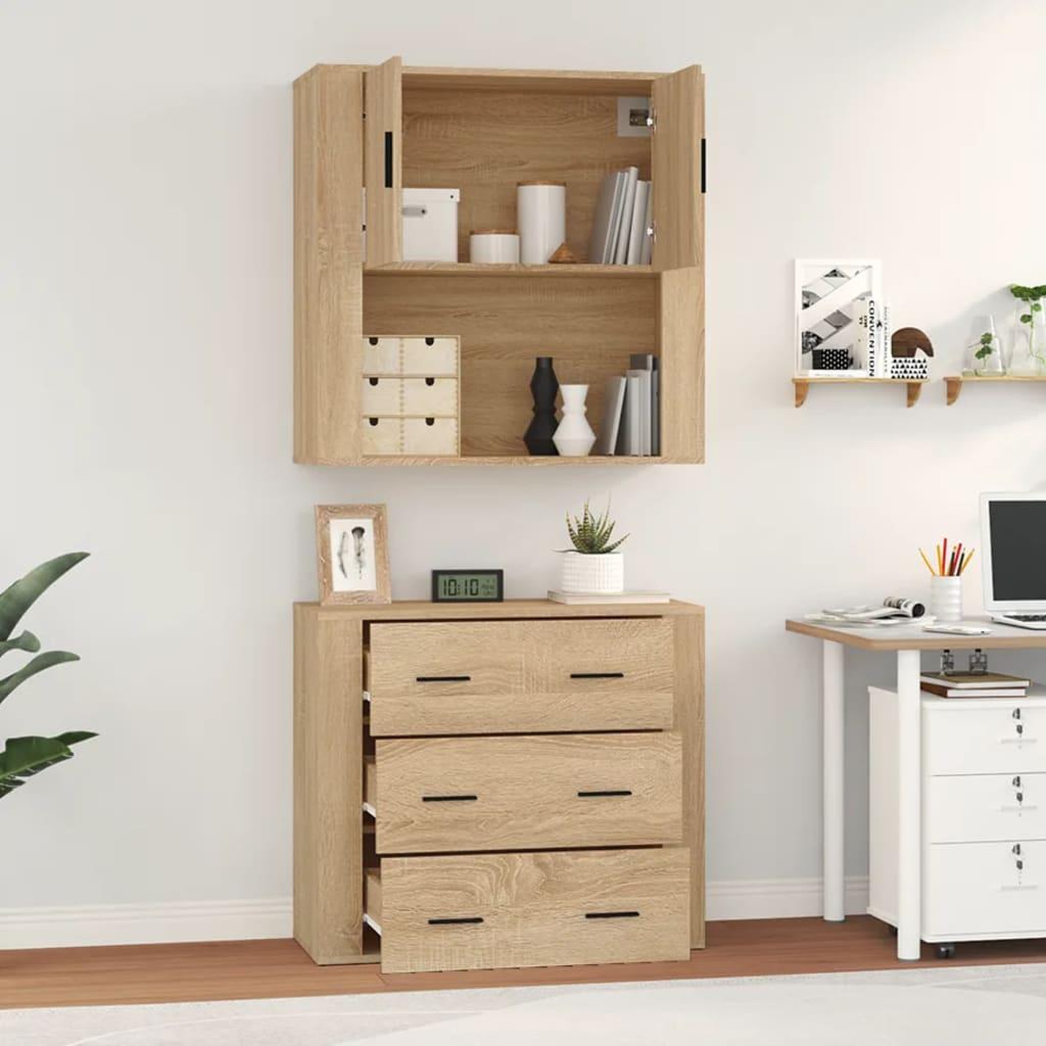 Voir la diapositive 5 : VIDAXL Buffet haut chene sonoma bois d'ingenierie