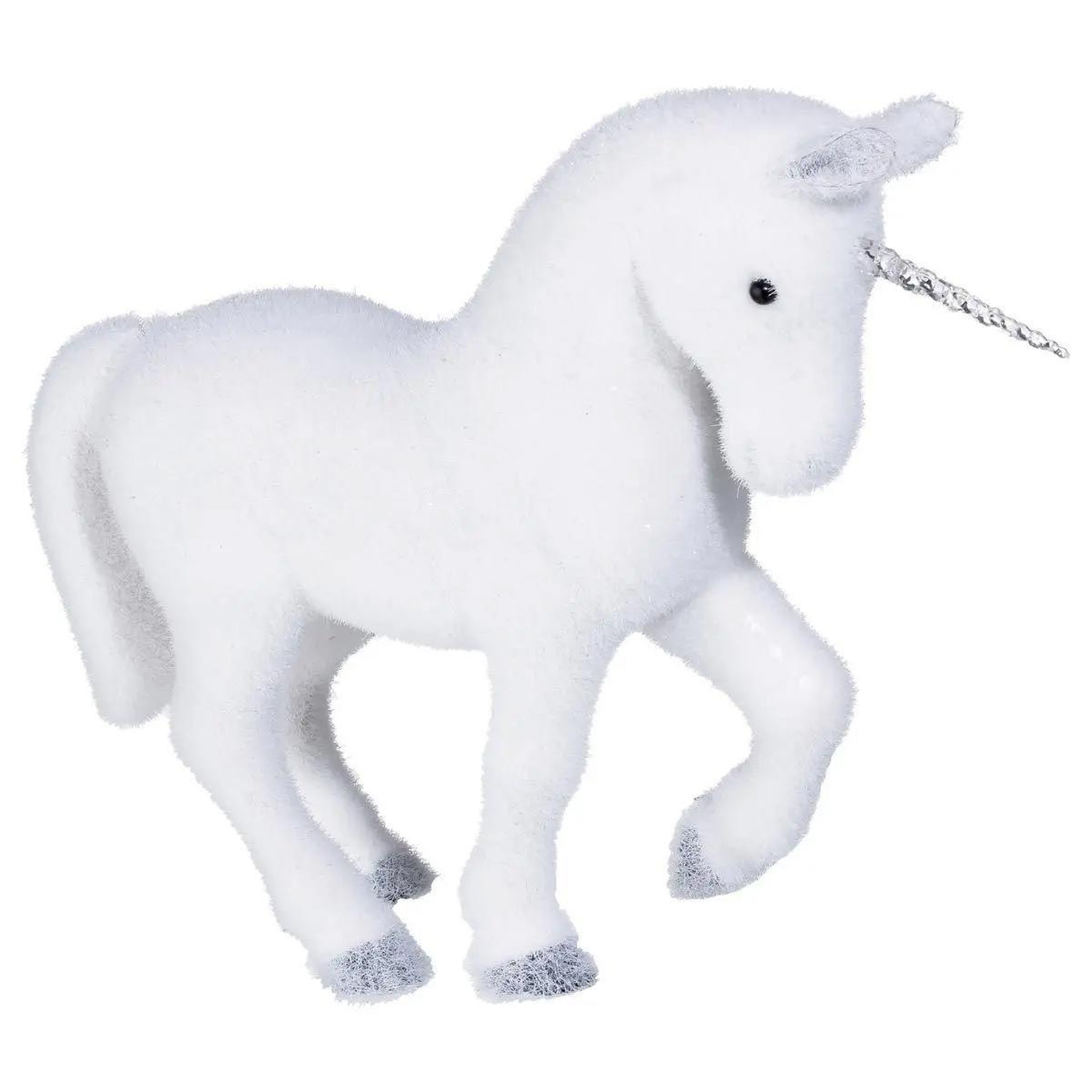 ATMOSPHERA Statuette déco  licorne paillettes  38cm blanc