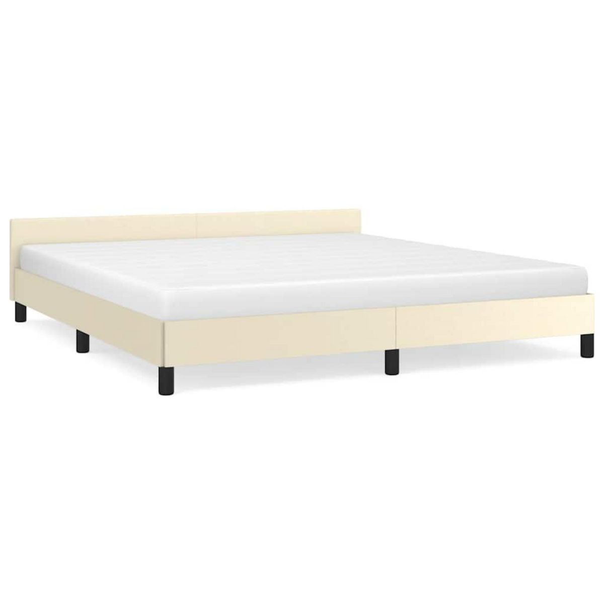 VIDAXL Cadre de lit avec tete de lit sans matelas creme 160x200 cm
