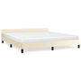 Voir la diapositive 1 : VIDAXL Cadre de lit avec tete de lit sans matelas creme 160x200 cm