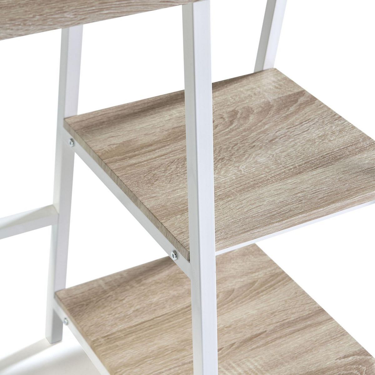 VS VENTA-STOCK Bureau Lisboa Blanc, Table pour PC, Style Industriel, 105 cm Longueur