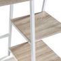 Voir la diapositive 5 : VS VENTA-STOCK Bureau Lisboa Blanc, Table pour PC, Style Industriel, 105 cm Longueur