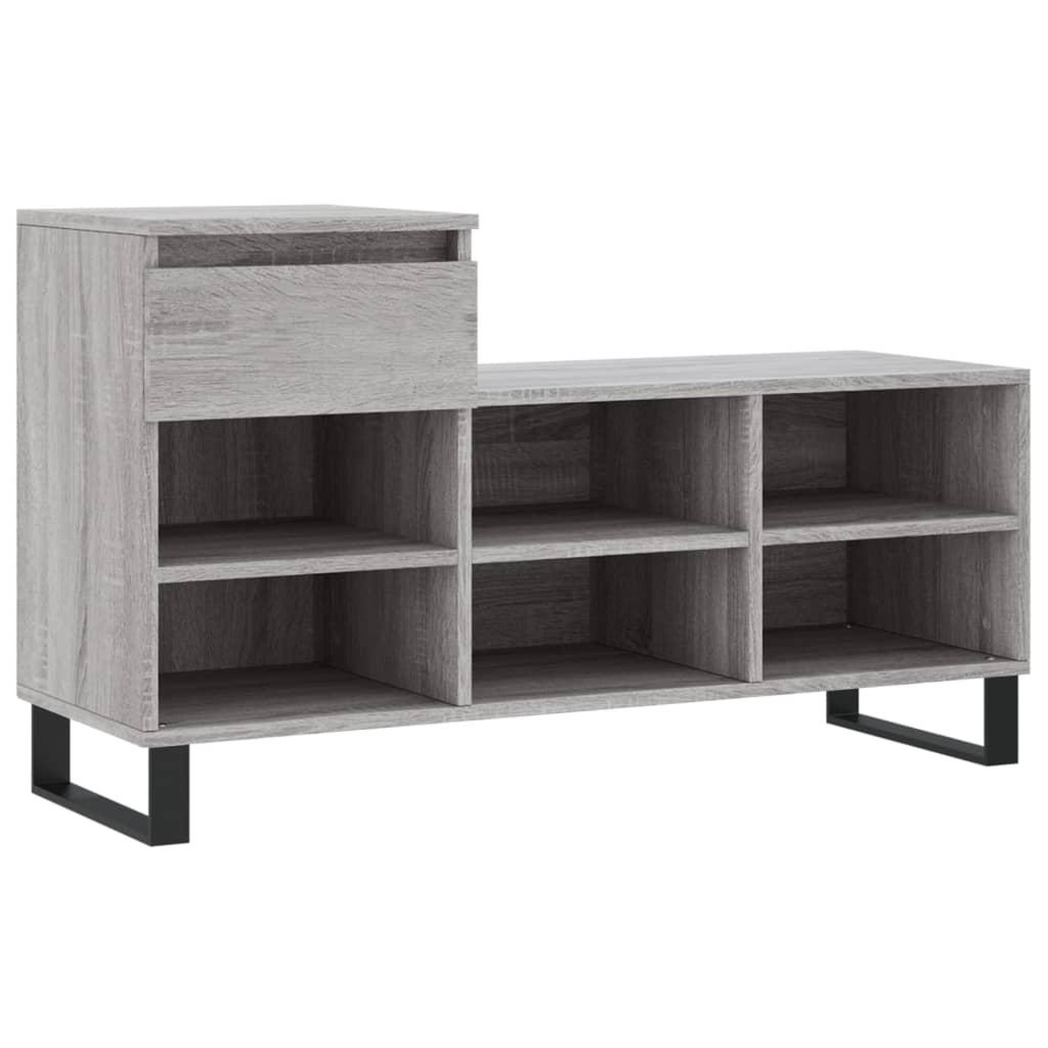 Voir la diapositive 2 : VIDAXL Armoire a chaussures Sonoma gris 102x36x60 cm Bois d'ingenierie