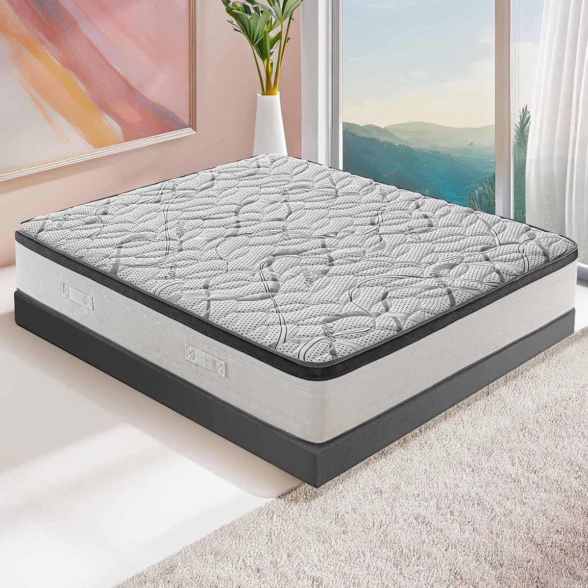 ILOVESLEEP Matelas Mousse DELUXE - Epaisseur 15 Cm - Réversible - Côté Été/hiver