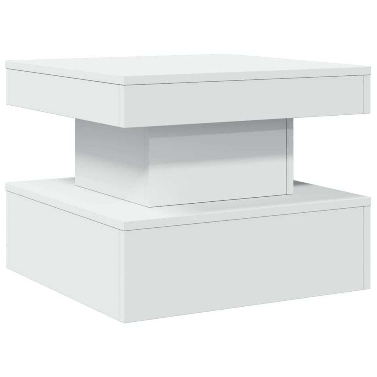 VIDAXL Table basse avec lumieres LED blanc 50x50x40 cm
