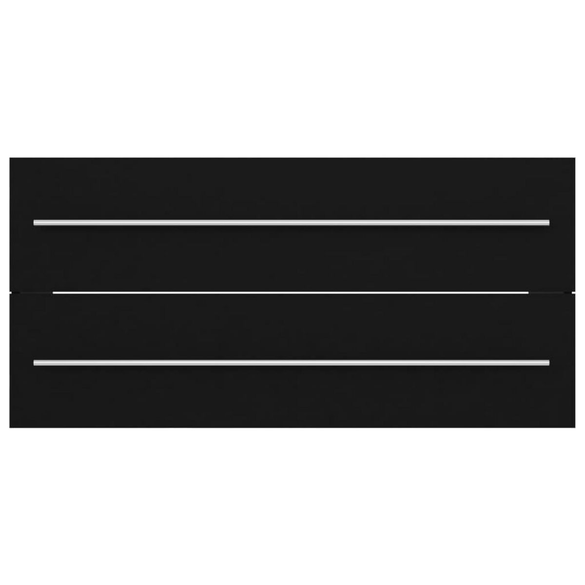 VIDAXL Armoire d'evier avec lavabo integre Noir Agglomere