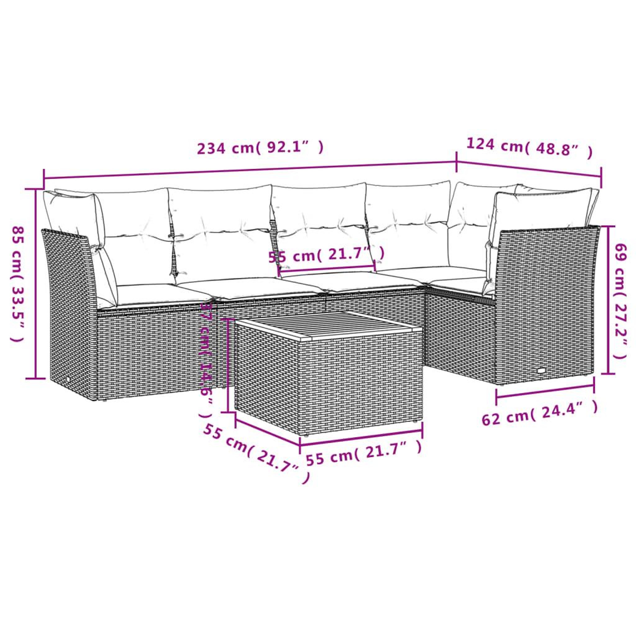 Voir la diapositive 4 : VIDAXL Salon de jardin 6 pcs avec coussins noir resine tressee