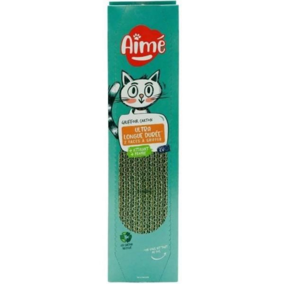 MARKET24 Griffoire en carton - AIMÉ - Pour Chat, Planche a Gratter Double face Super Résistant et Longue Durée, Senteur Herbe a Chat