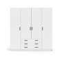 Voir la diapositive 3 : TVILUM Armoire VEGA - Décor Blanc mat - 4 portes + 3 tiroirs - L 195,5 x P 49,6 x H 200,4 cm - TVILUM