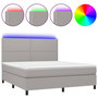 Voir la diapositive 2 : VIDAXL Sommier a lattes de lit et matelas et LED Gris clair 180x200 cm