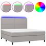Voir la diapositive 2 : VIDAXL Sommier a lattes de lit et matelas et LED Gris clair 180x200 cm