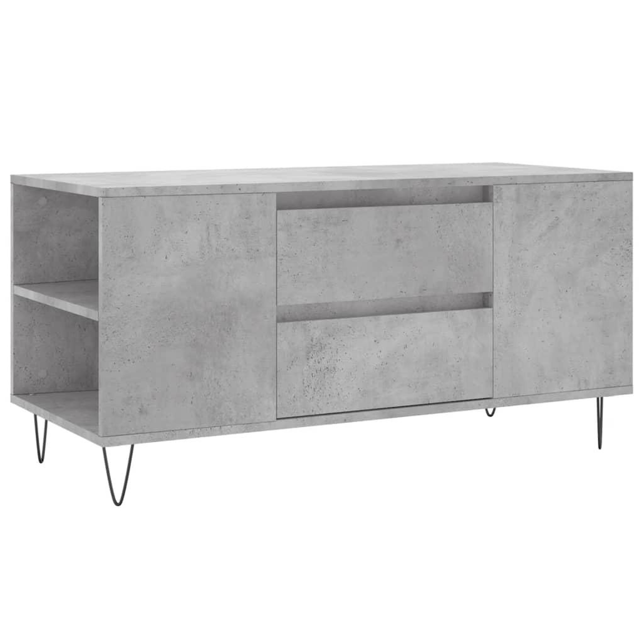 Voir la diapositive 2 : VIDAXL Table basse gris beton 102x44,5x50 cm bois d'ingenierie