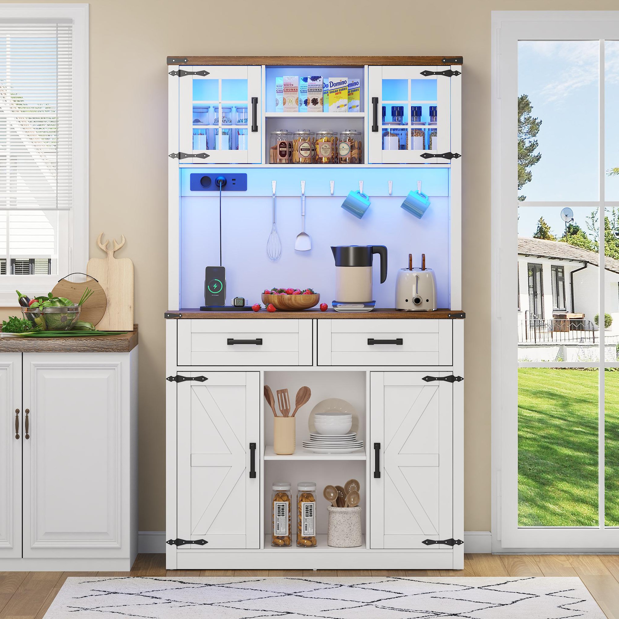 Voir la diapositive 2 : MERAX Buffet de cuisine 4 portes 2 tiroirs - 100 cm blanc mdf