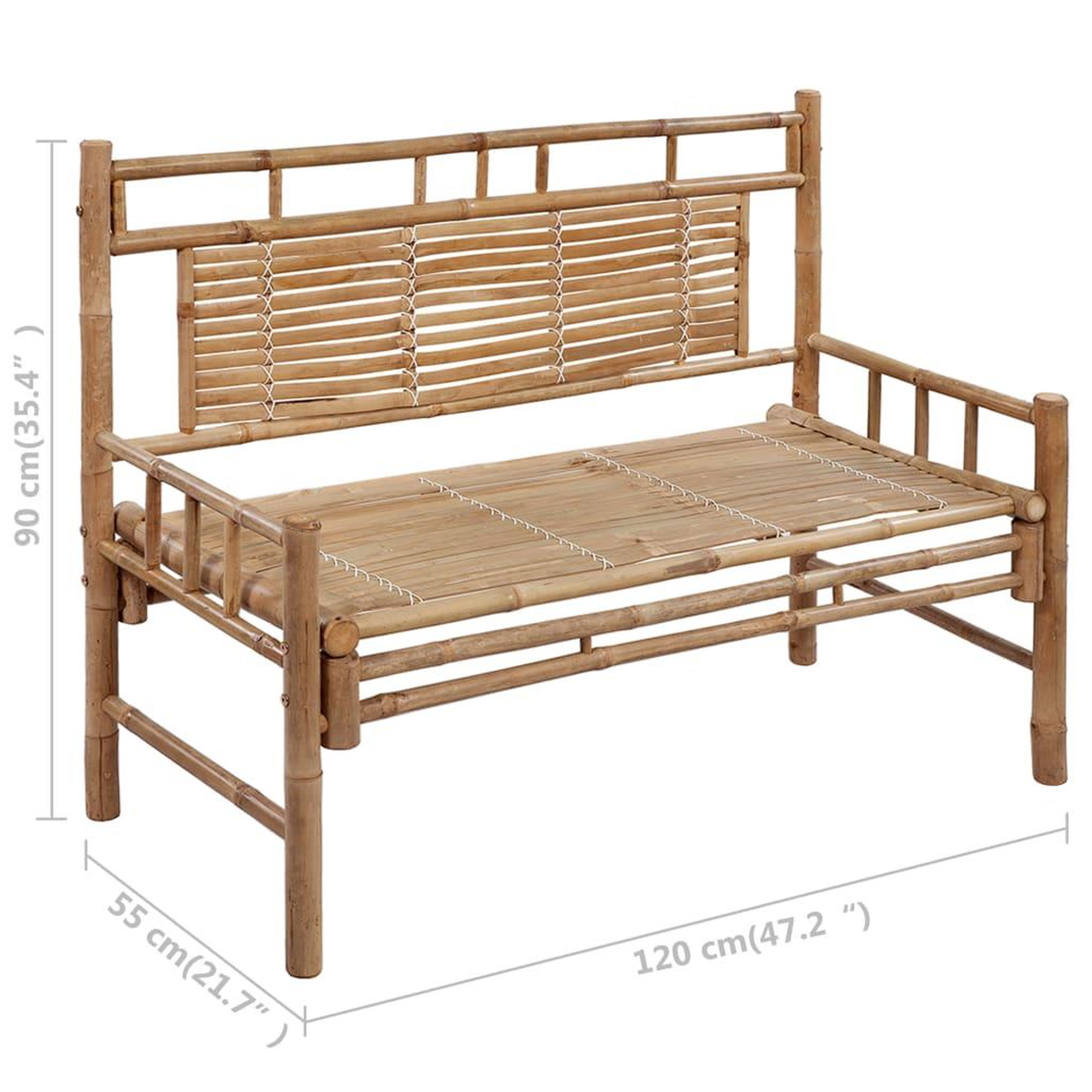 Voir la diapositive 6 : VIDAXL Banc de jardin avec coussin 120 cm bambou