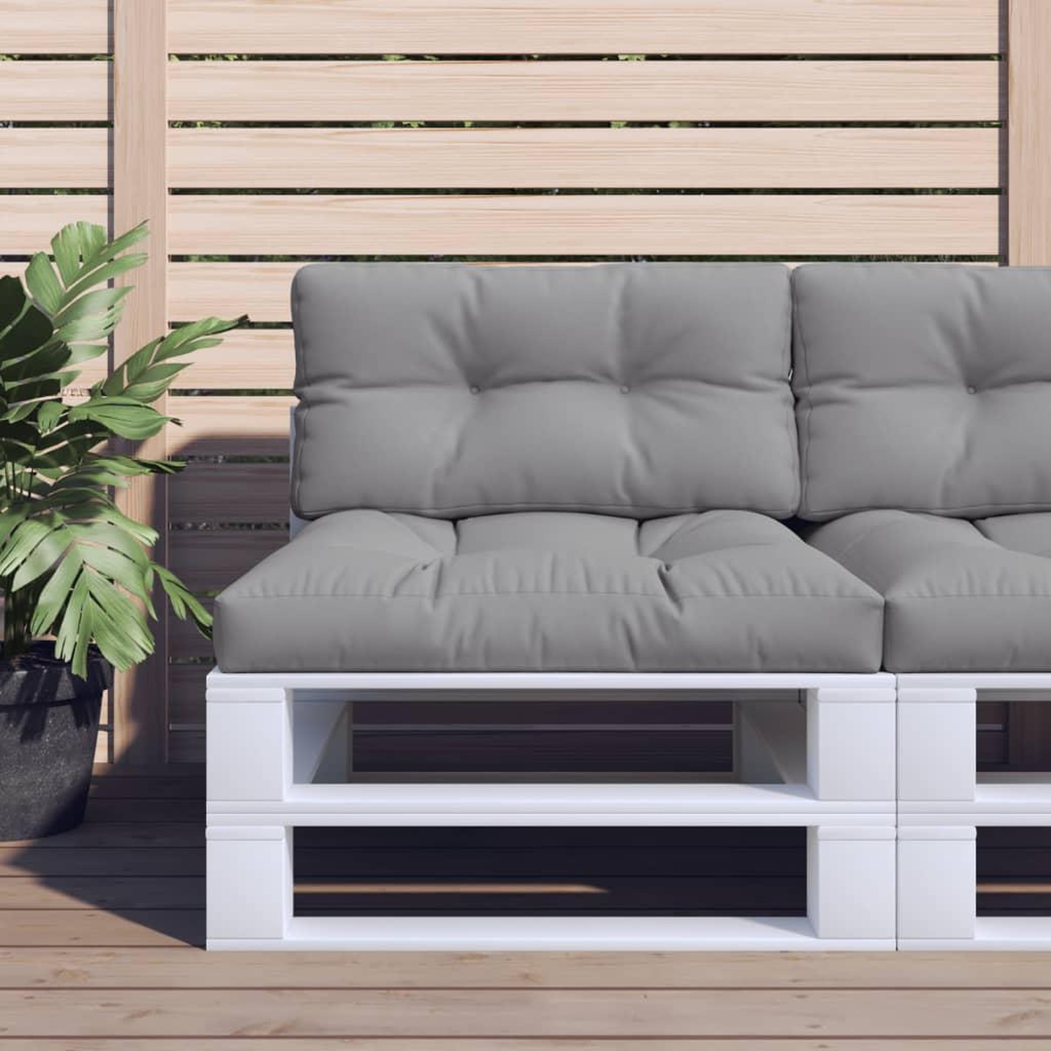 VIDAXL Coussin de palette gris 70x40x12 cm tissu