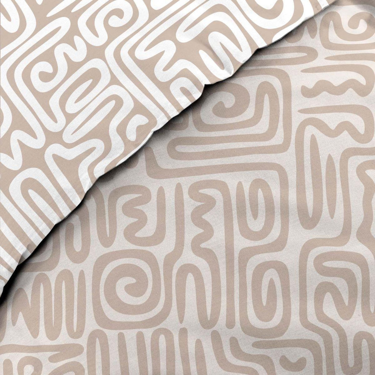 Paris Prix Parure de Lit 3 Pièces  Arcane  240x220cm Beige