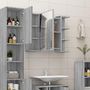 Voir la diapositive 3 : VIDAXL Armoire a miroir de salle de bain Sonoma gris 80x20,5x64cm Bois