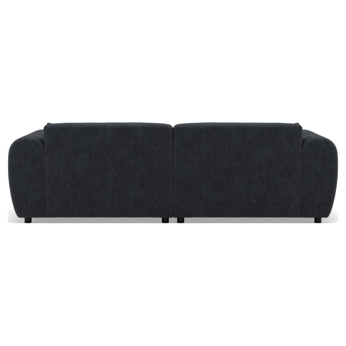 LISA DESIGN Aumance - canapé droit 4 places avec double méridienne assise profonde en velours texturé