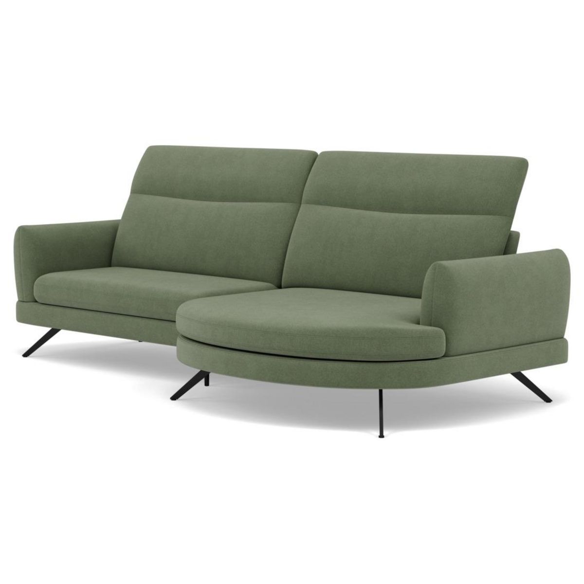 LISA DESIGN Terry - canapé d'angle droit 4 places avec têtières réglables en tissu texturé