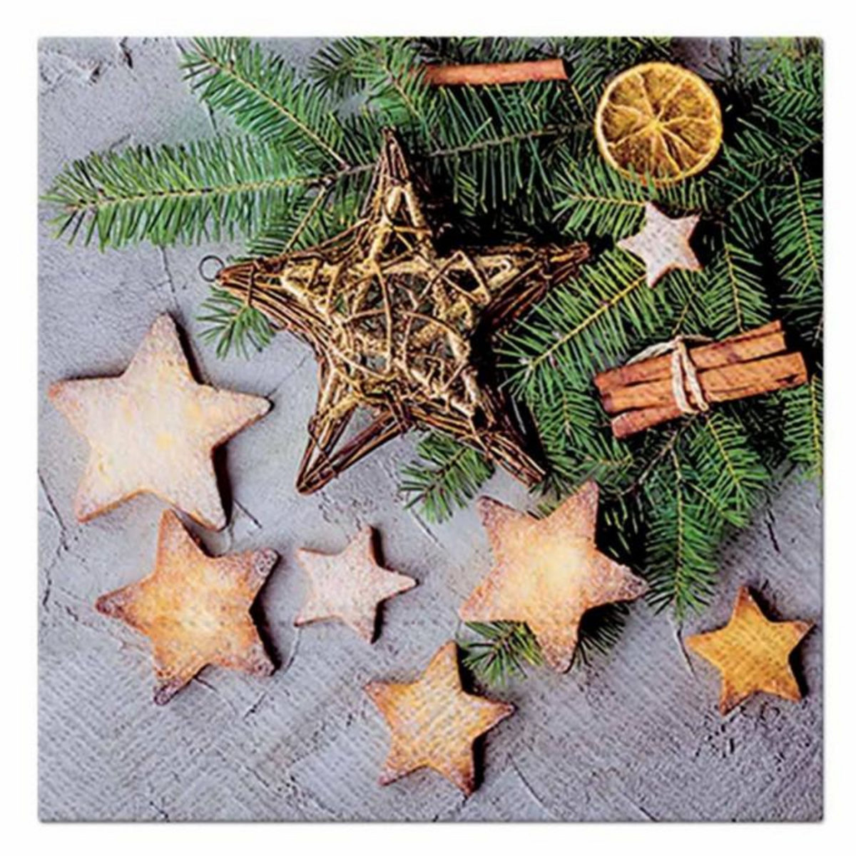 Paris Prix Lot de 20 Serviettes en Papier  Gâteaux Étoiles  33x33cm Naturel