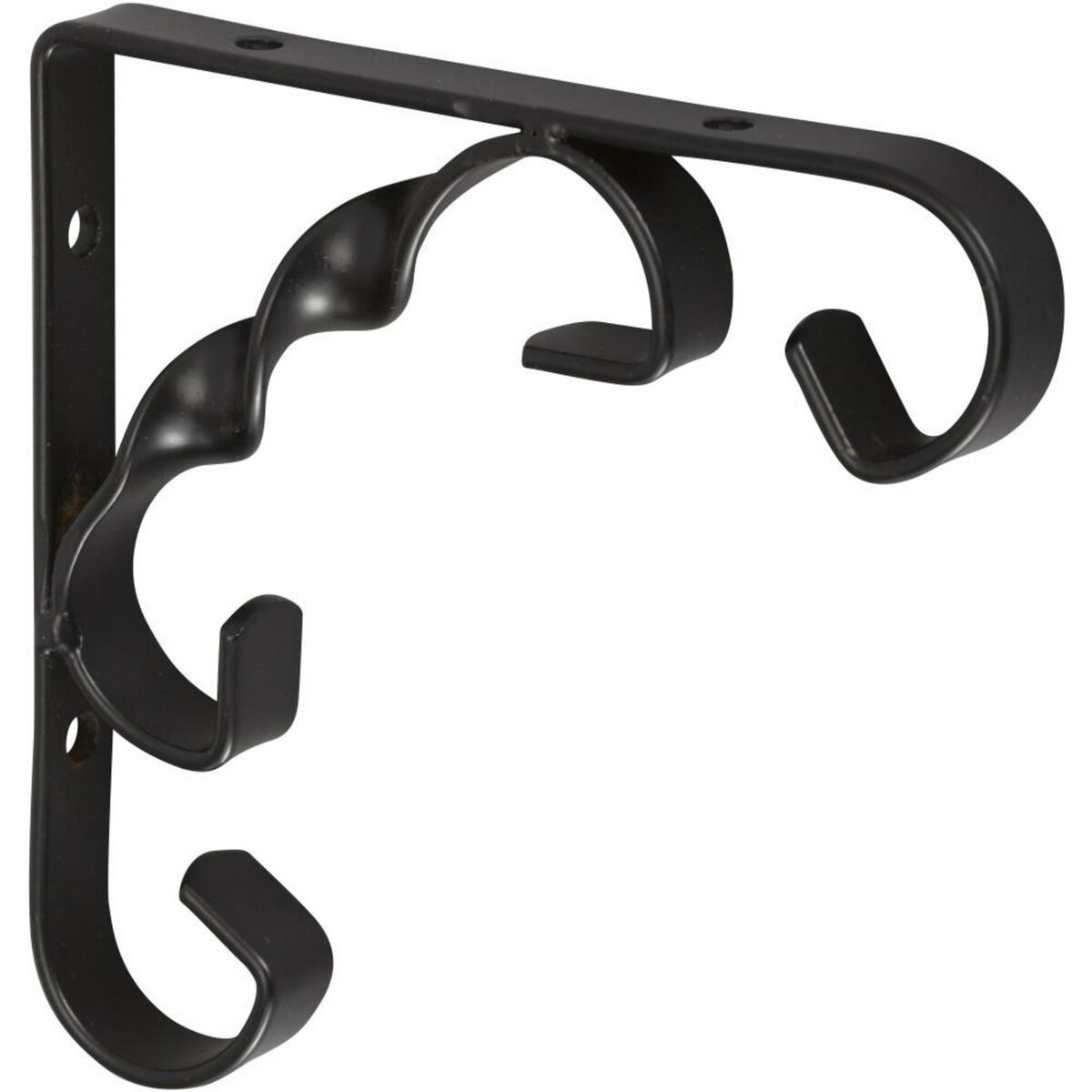 CENTRALE BRICO Equerre Rétro acier epoxy noir, H.10 x P.10 cm