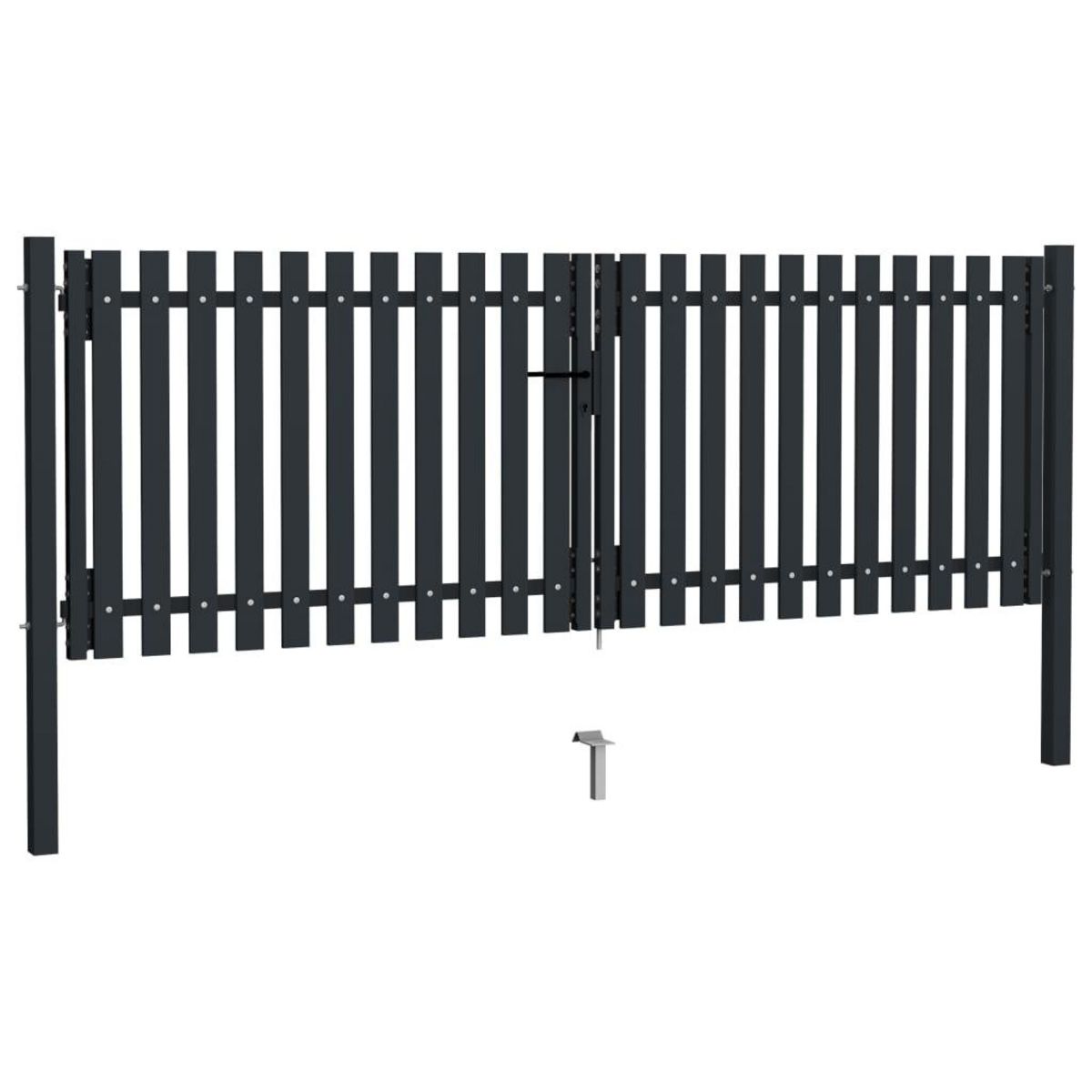 VIDAXL Portail de cloture a double porte Acier 306x150 cm Anthracite