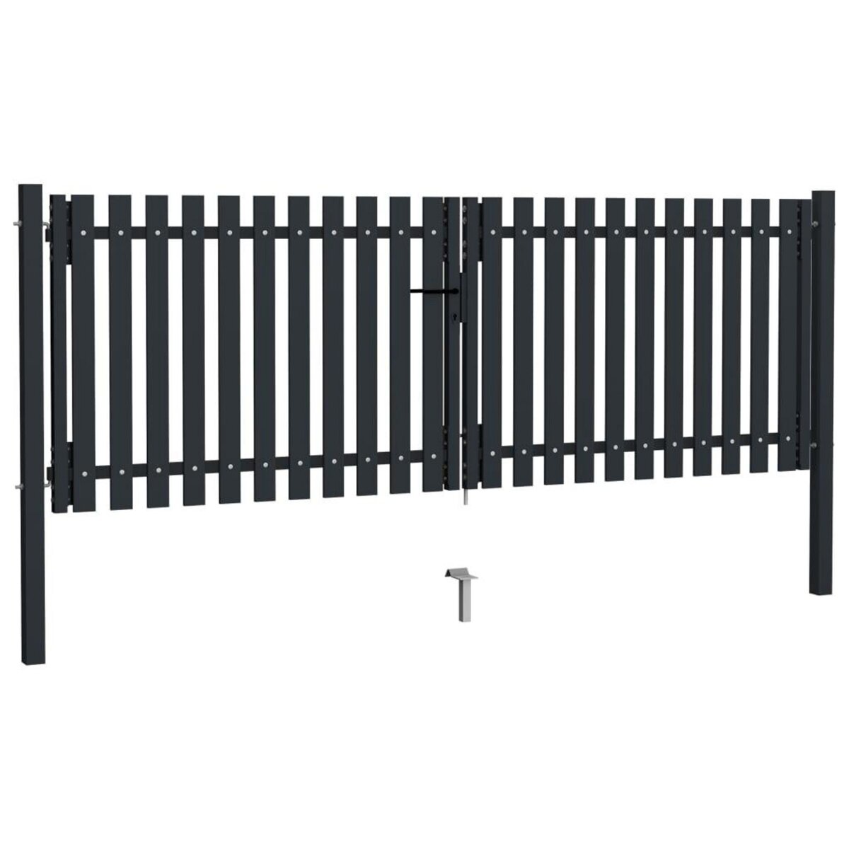 VIDAXL Portail de cloture a double porte Acier 306x150 cm Anthracite