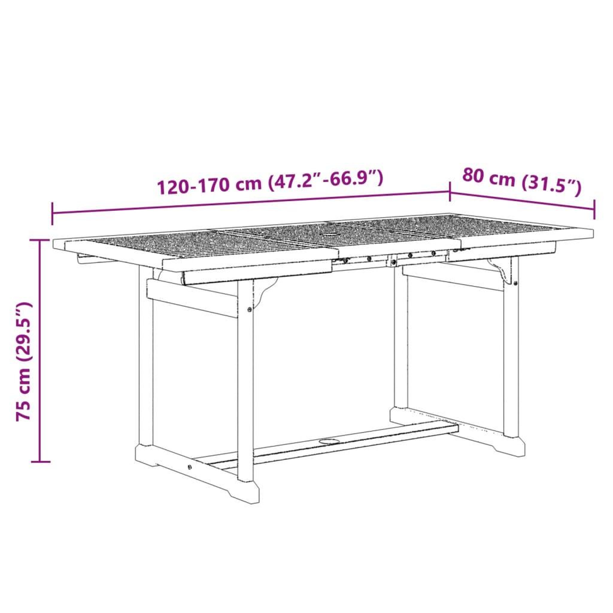 Voir la diapositive 6 : VIDAXL Ensemble a Manger de jardin 7pcs bois d'acacia solide textilene
