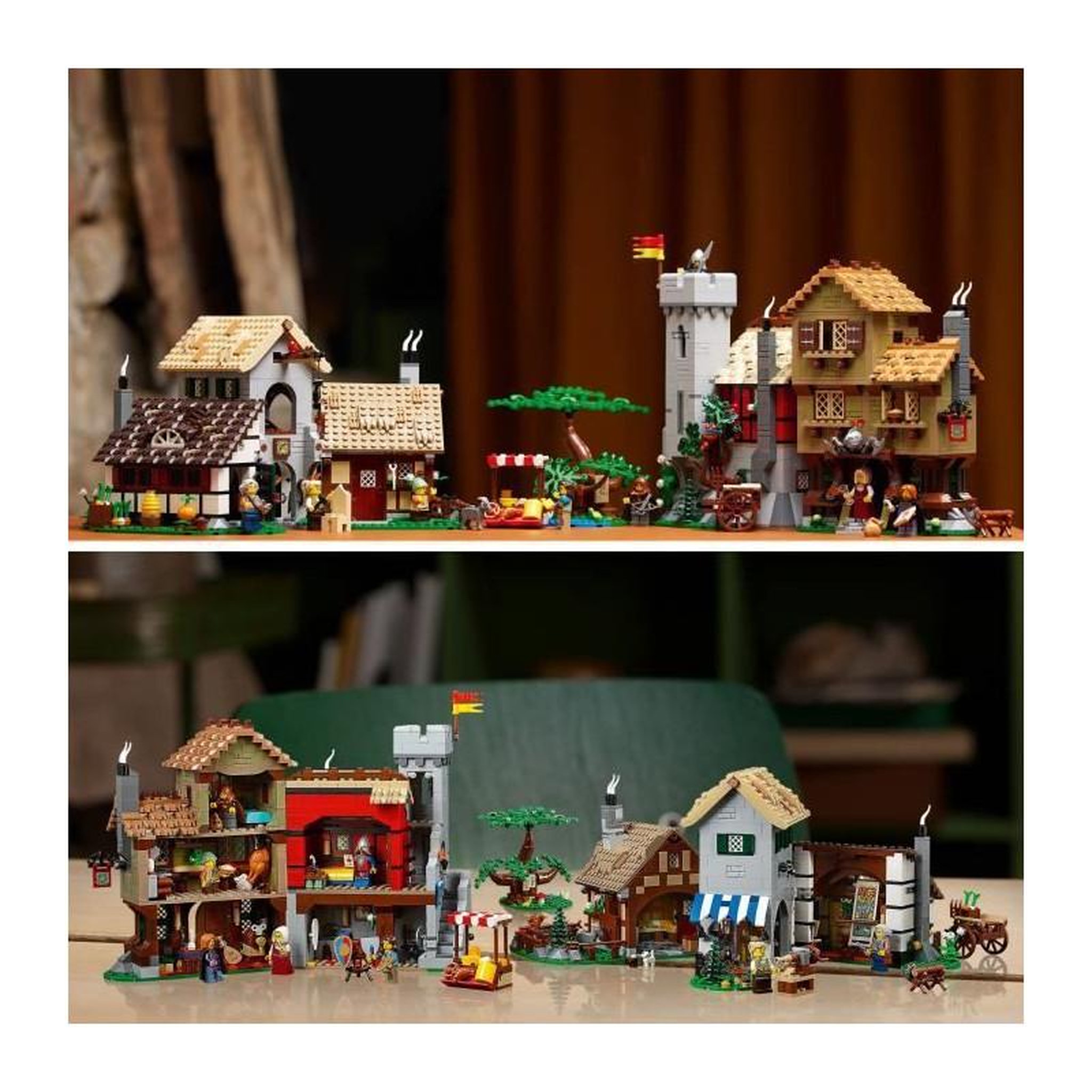 Voir la diapositive 3 : LEGO LEGO Icons 10332 La place de la ville médiévale - Décoration d'intérieur pour adultes