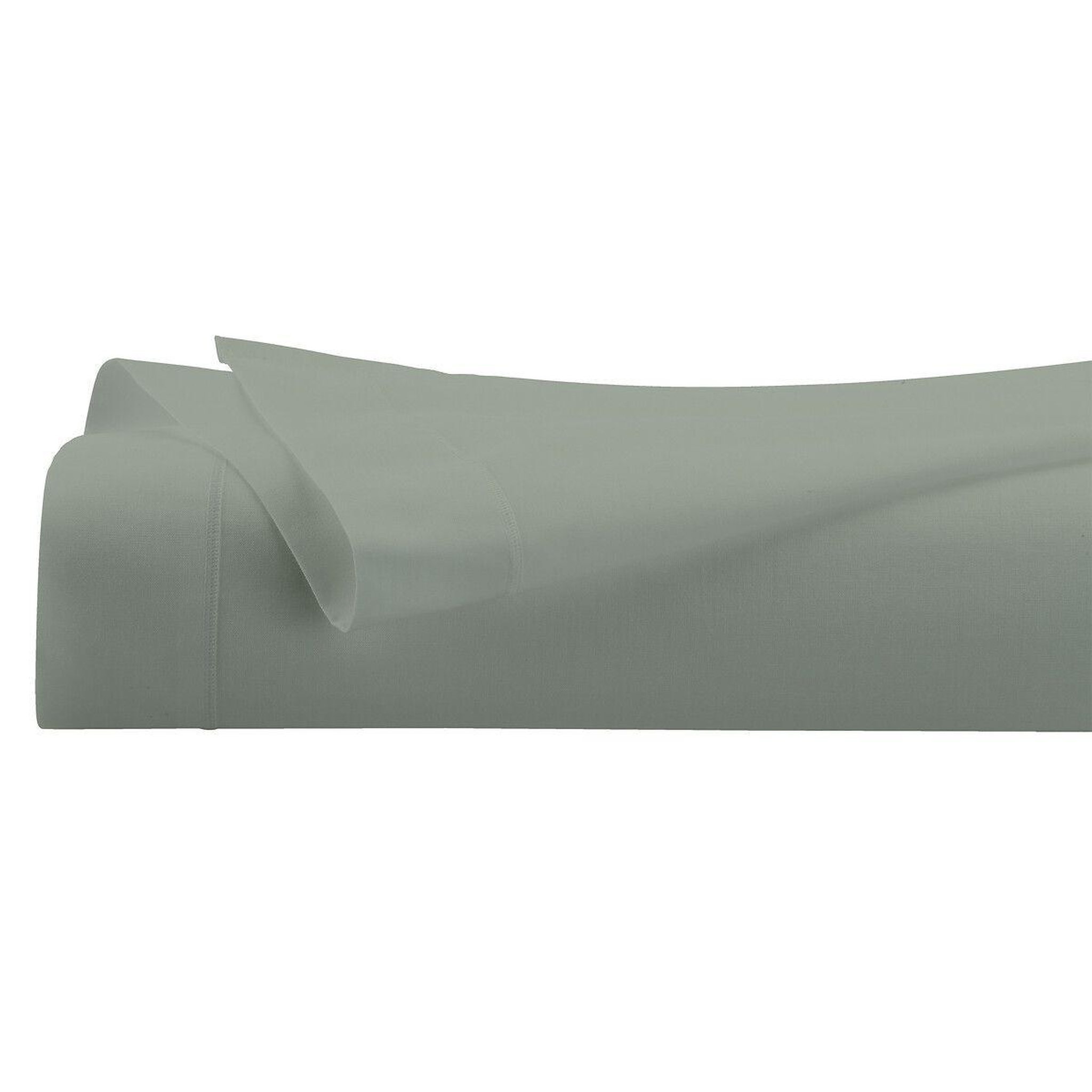 Voir la diapositive 2 : ATMOSPHERA Drap plat 2 personnes  percale  240x290cm vert tilleul