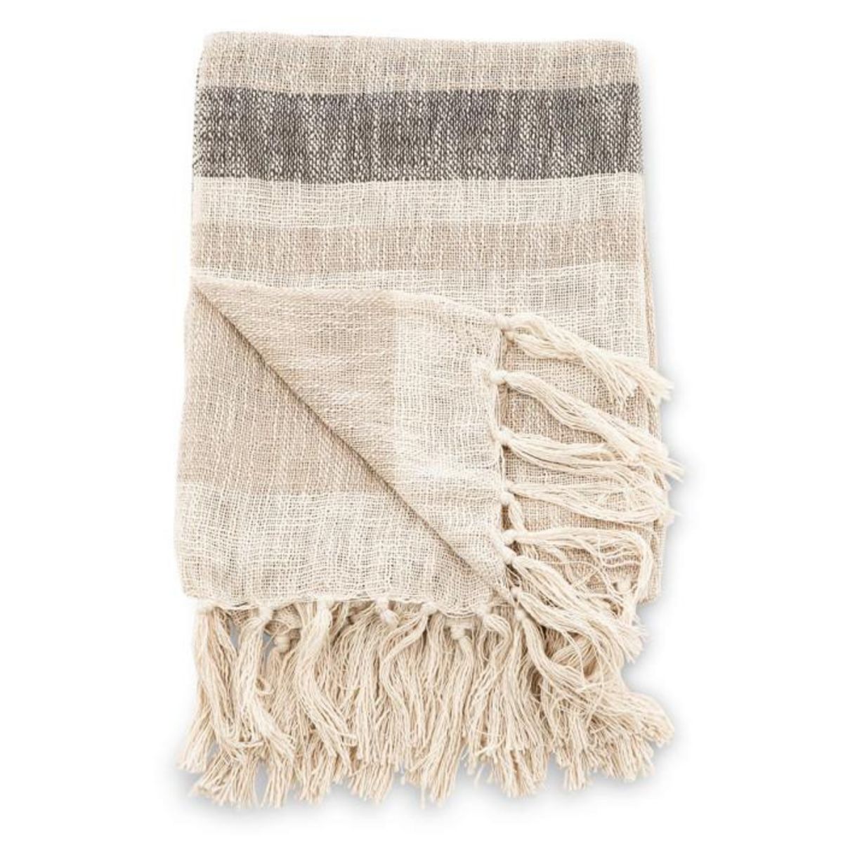 Paris Prix Plaid à Franges  Sandy  130x170cm Beige