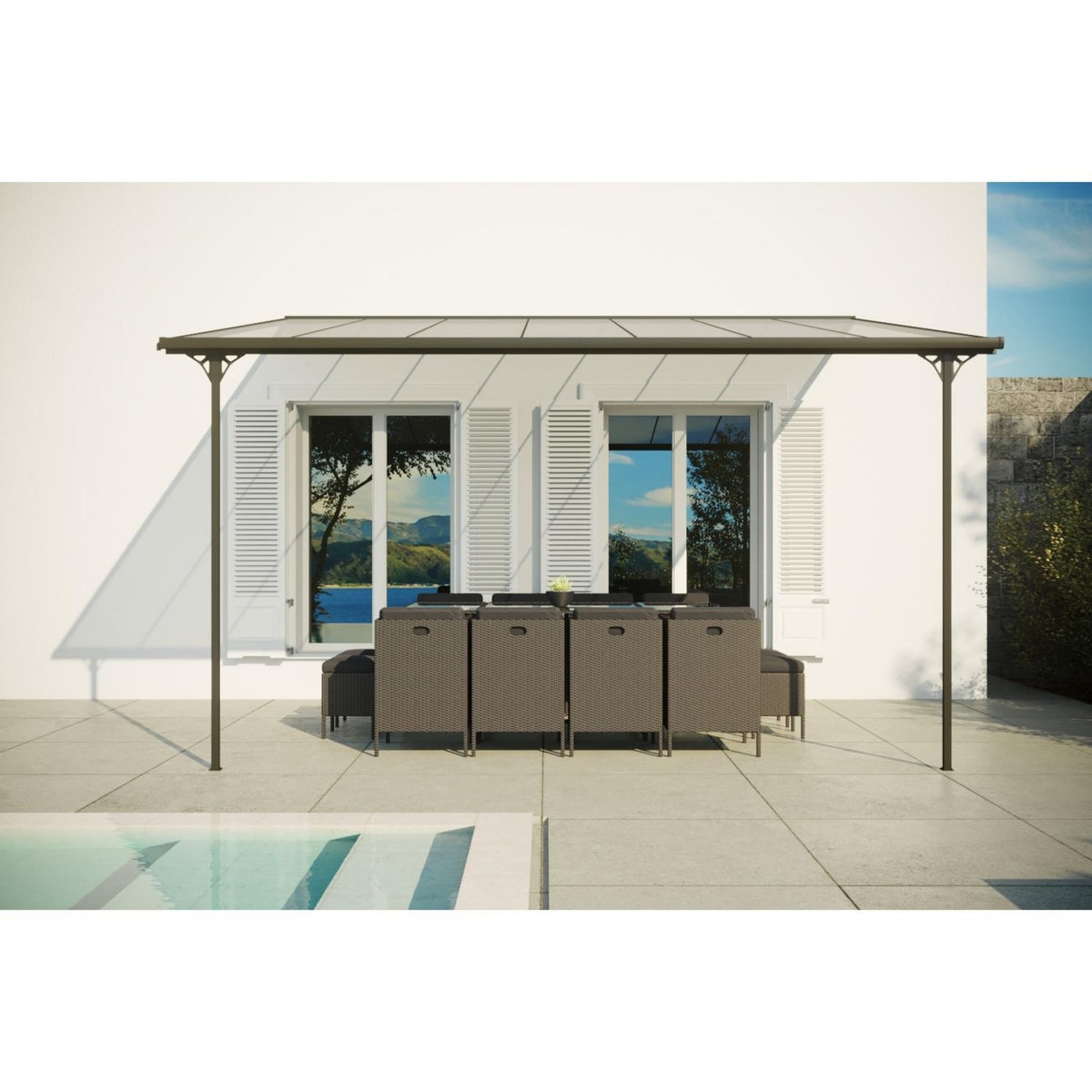 CONCEPT USINE Tonnelle murale 13,30 m² en aluminium FERRATO