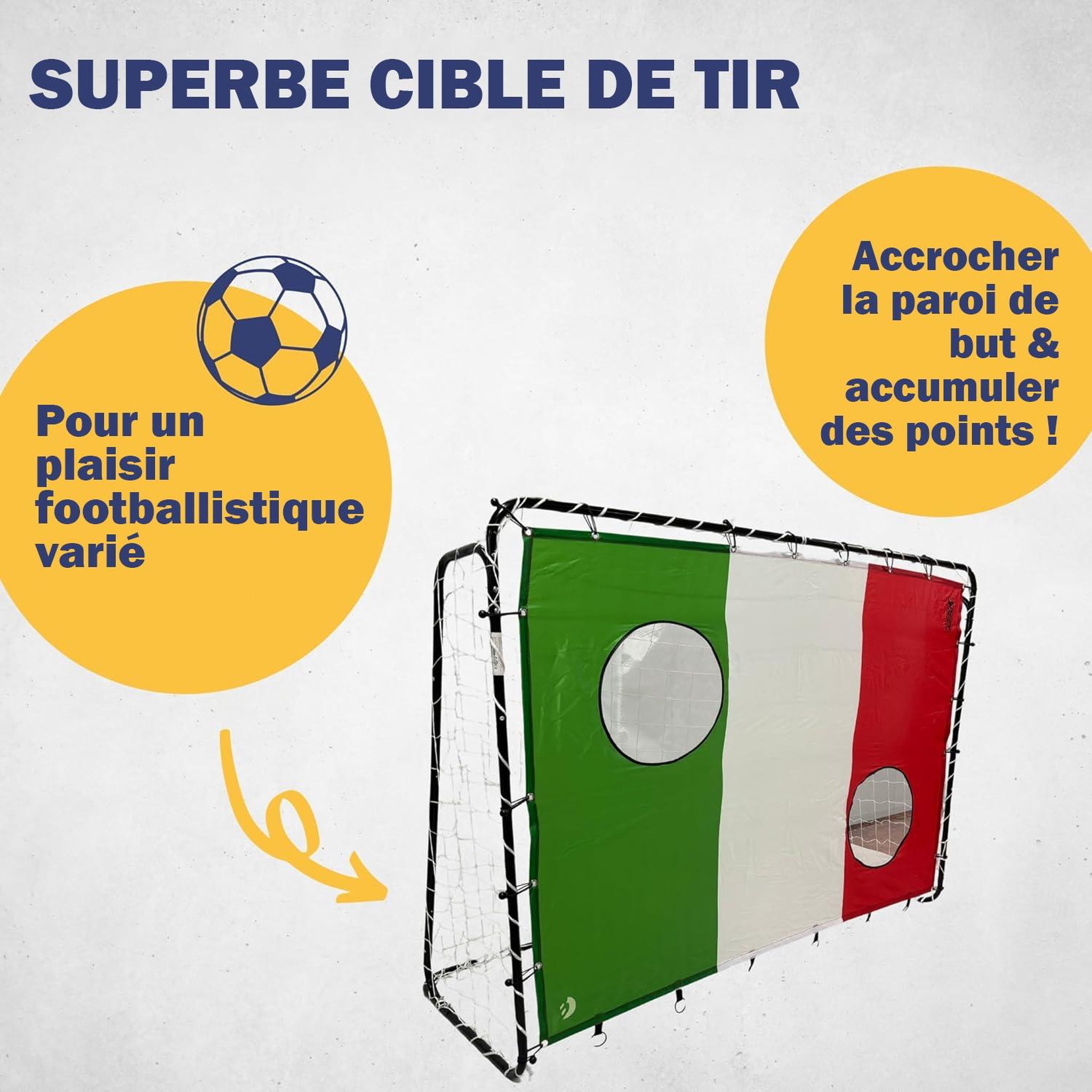 Voir la diapositive 4 : BEST SPORTING Cible de tir Italie 193 x 150 cm avec 2 trous de tir