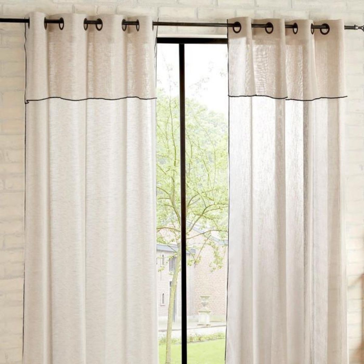 ATMOSPHERA Rideau Voilage à Oeillets  Fred  140x240cm Beige Lin