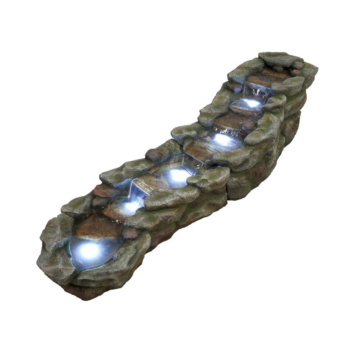 Ubbink Fontaine de jardin Brembo allongée rochers et pierres, avec éclairage LED - Ubbink