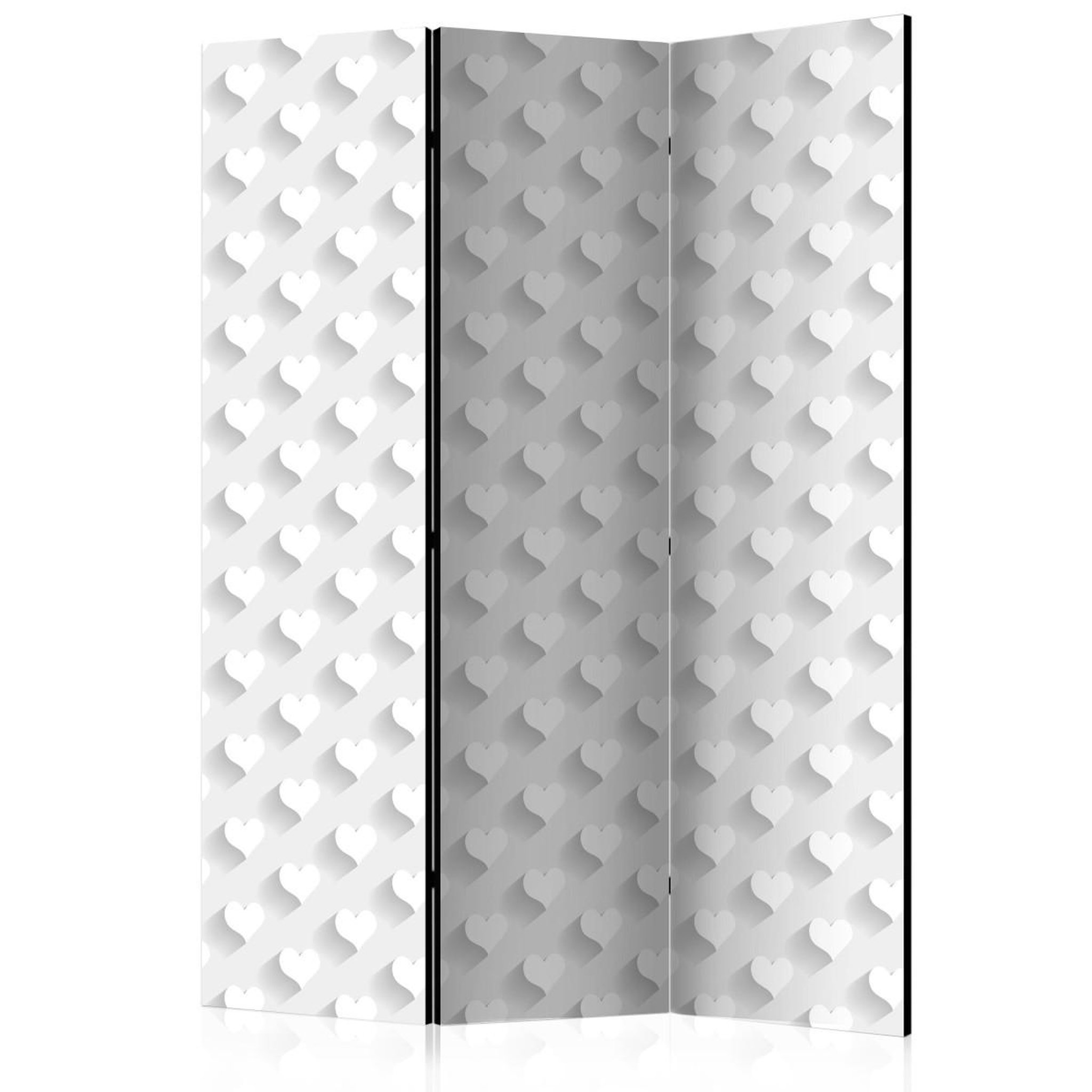 Paris Prix Paravent 3 volets  grey hearts  135x172cm