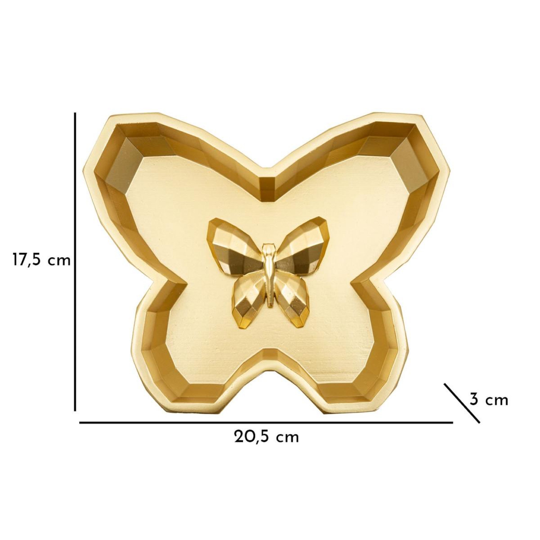 Voir la diapositive 6 : Paris Prix Vide-poche design  butterfly  20cm or