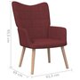 Voir la diapositive 6 : VIDAXL Chaise de relaxation Rouge bordeaux Tissu